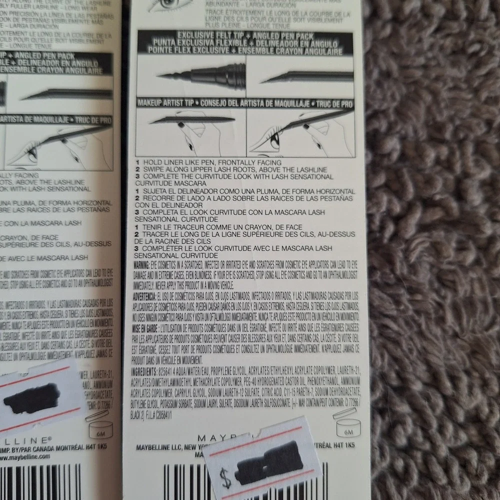 2 PK Maybelline New York‎ Curvitude Liquid Eye Liner Tracer 410 Black Ultra Fine